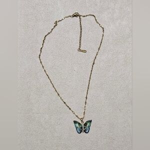 Stainless Steel Butterfly Pendant Necklace